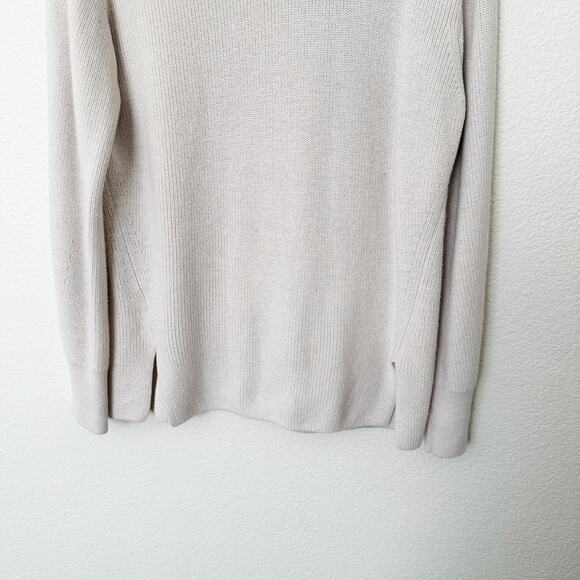 [Lululemon] Cream Merino Wool Blend Crew Neck Ribbed Sweater Lightweight Size 4 - Picture 7 of 11